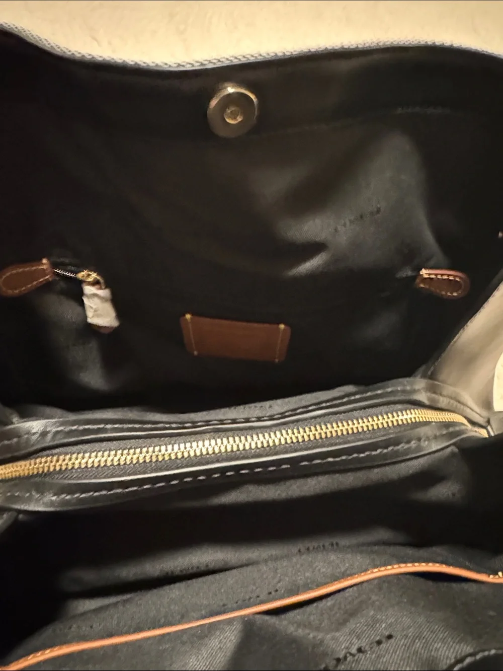 Coach Canvas & Leather Shoulder Bag in Gray and Black